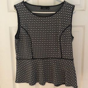 BOGO! Black and white peplum top